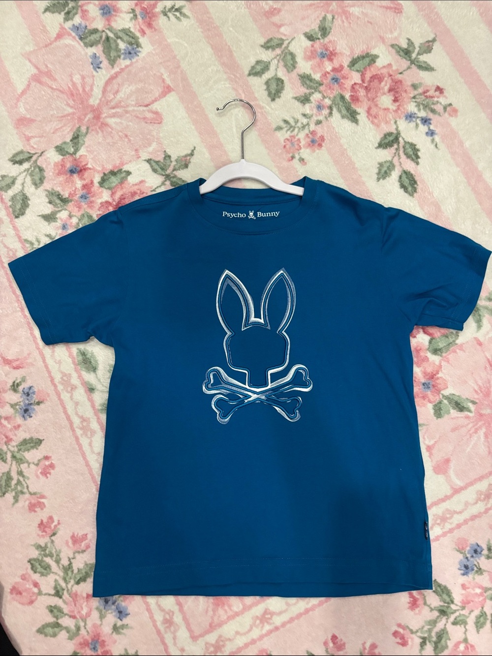 Boys Psycho Bunny Teal Blue Kids Short Sleeve Graphic Tee